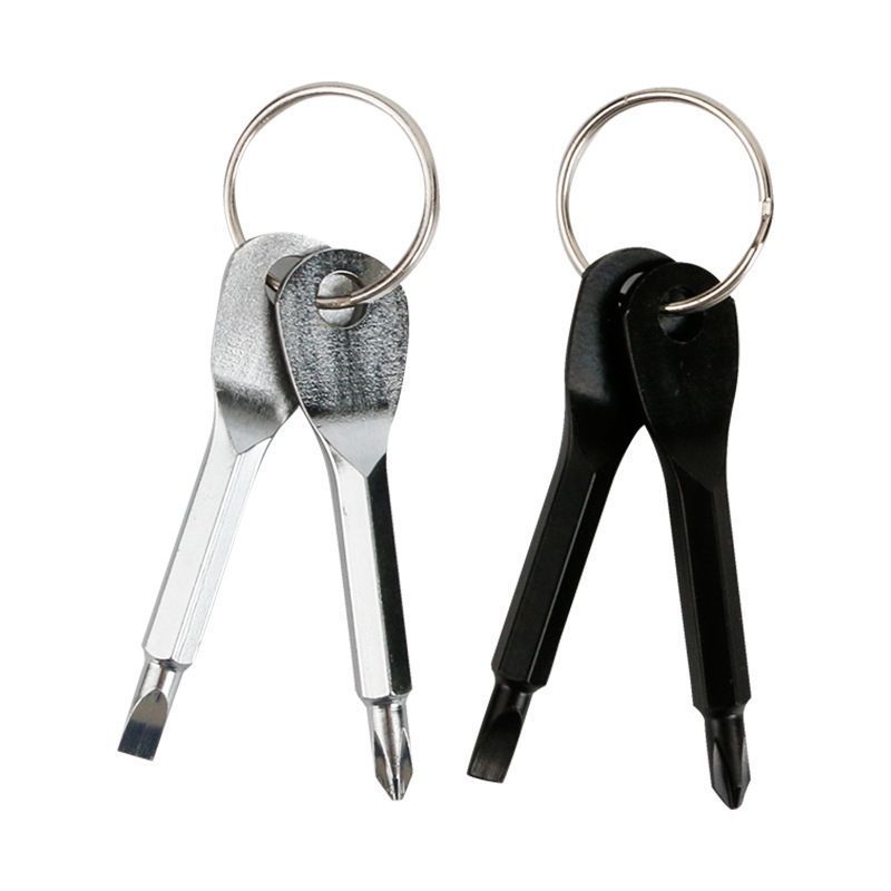 Портативная отвертка с 2 ключами, прецизионная литая сталь, мини-крестообразный многофункциональный инструмент, незаменимый на открытом воздухе, простой и практичный