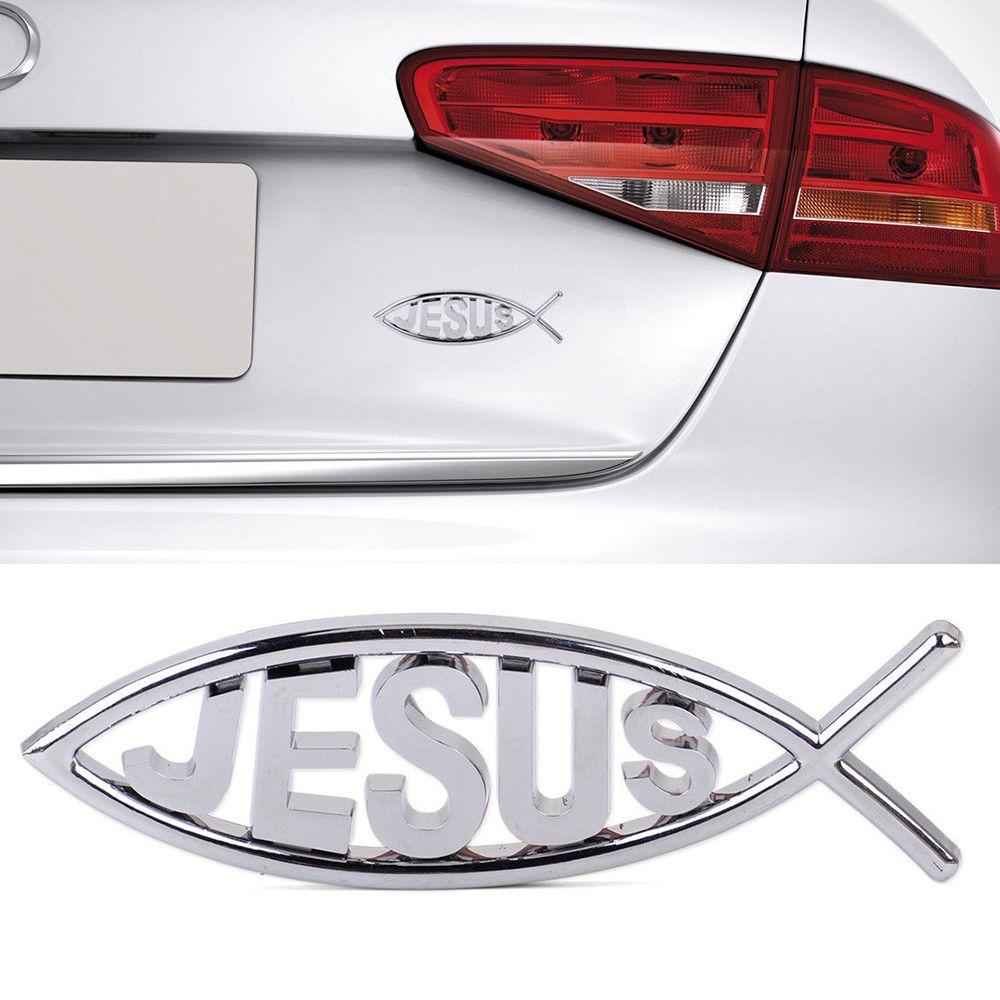 Popular Decoration Funny Jesus Fish Symbol Logo Vinyl Car Sticker Window Decal