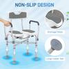 Shower Chair with Hygiene Cut-Out Seat and Reinforced Crossbars