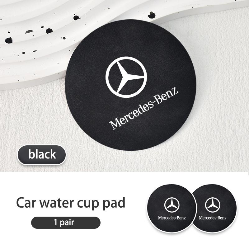 CEV5   Suede Car Coaster Water Cup Holder Anti-Slip Pad Accessories For Benz AMG A C E S G Class W201 W210 W108 W204 W205 W203