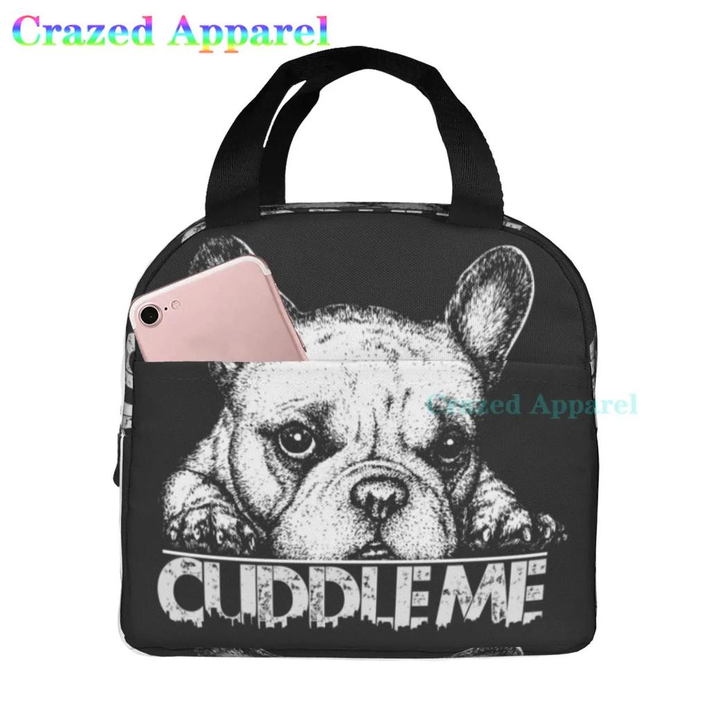 Утепленная сумка для ланча French Bulldogs Dog для женщин, мужчин и детей, большая и многоразовая, с ручкой, с возможностью заморозки для поездок на работу и в школу