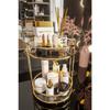 Bathroom Cosmetic Jewelry Organizer Multi-purpose Organizer 2-tier Serving Presentation Tray Treat Holder Gold
