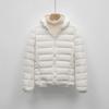 Feather Women's 90 Fleece Solid Color Light and Thin Women's Clothing Hooded Seamless Down Jacket Short Large Size Jacket