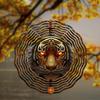 Fierce Tiger Metal Wind Chime with 360 Rotating Hook Vibrant Outdoor Decor for Garden Patio Yard Complex Stripes Glowing Orange Eyes