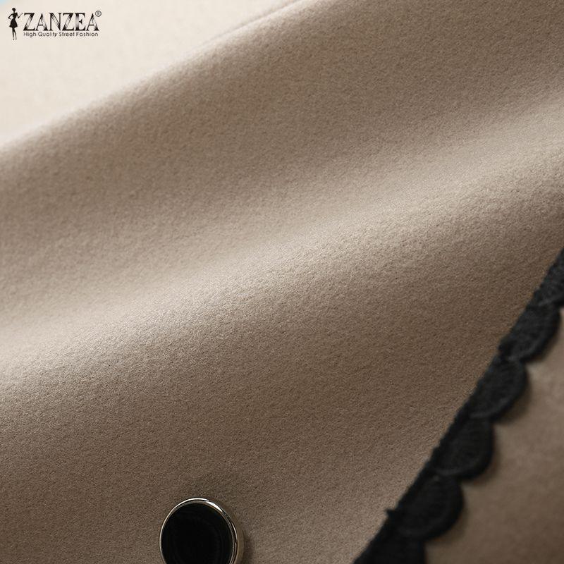 ZANZEA Women Turn Down Collar Casual Long Sleeve Thin Cardigan Outwear