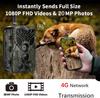 Уличная камера дикой природы 2g 4k Hd Mms Sms Smtp Trail 20mp 1080p сотовая связь ночного видения мобильная охотничья беспроводная игровая камера-ловушка Po