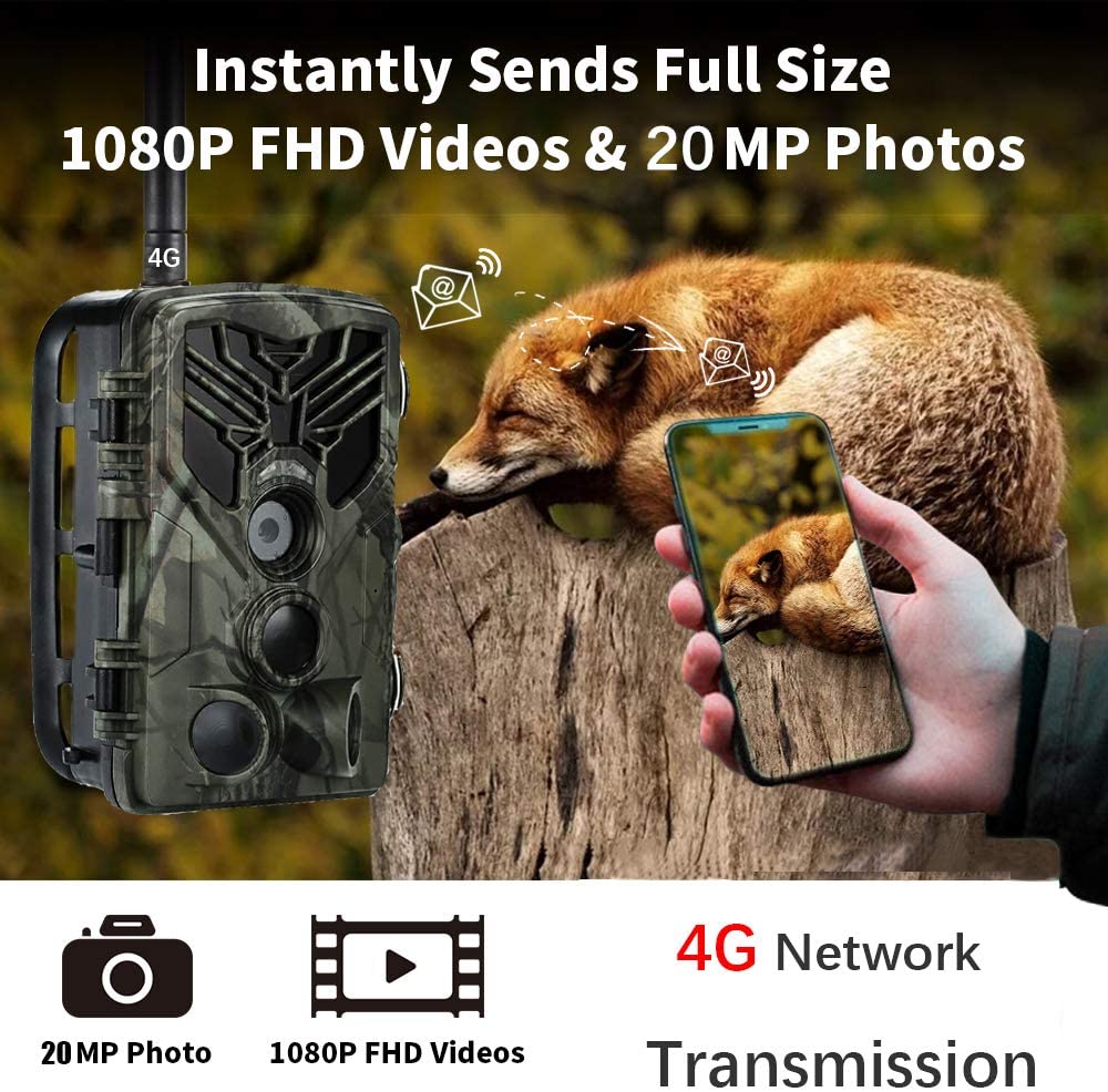 Уличная камера дикой природы 2g 4k Hd Mms Sms Smtp Trail 20mp 1080p сотовая связь ночного видения мобильная охотничья беспроводная игровая камера-ловушка Po