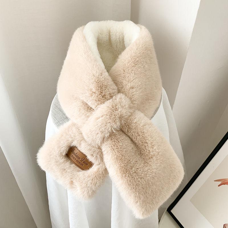 Маленький плюшевый шарф женский осенне-зимний, двусторонний плюшевый воротник в японском стиле ретро в диком стиле