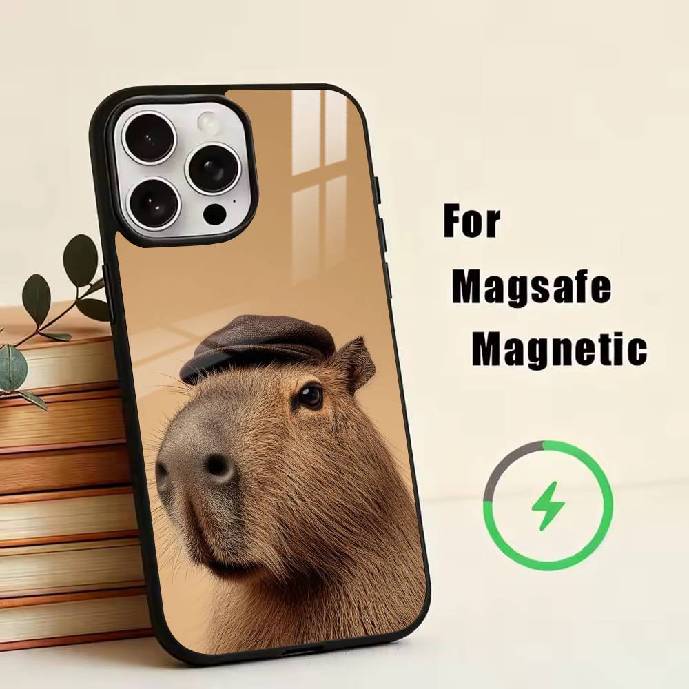 Cute-Capybara  Phone Case For iPhone17,16,15,14,13,12,11 Plus,Pro Magnetic with Magsafe Wireless Charging