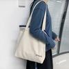 Letter Casual Canvas Shoulder Zipper Shopping Bag