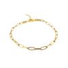 Minimalist Paperclip Chain Bracelet Women Sterling Gold White Plated Geometric Design Lightweight Fashion