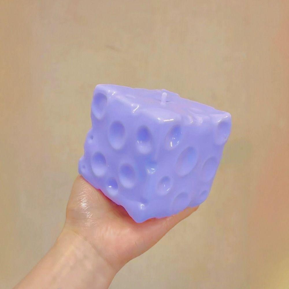 Shapeable Blueberry Cheese Squishy Non-Bounce Sensory Fidget Ball Cheese Cube Ball Xmas Gift