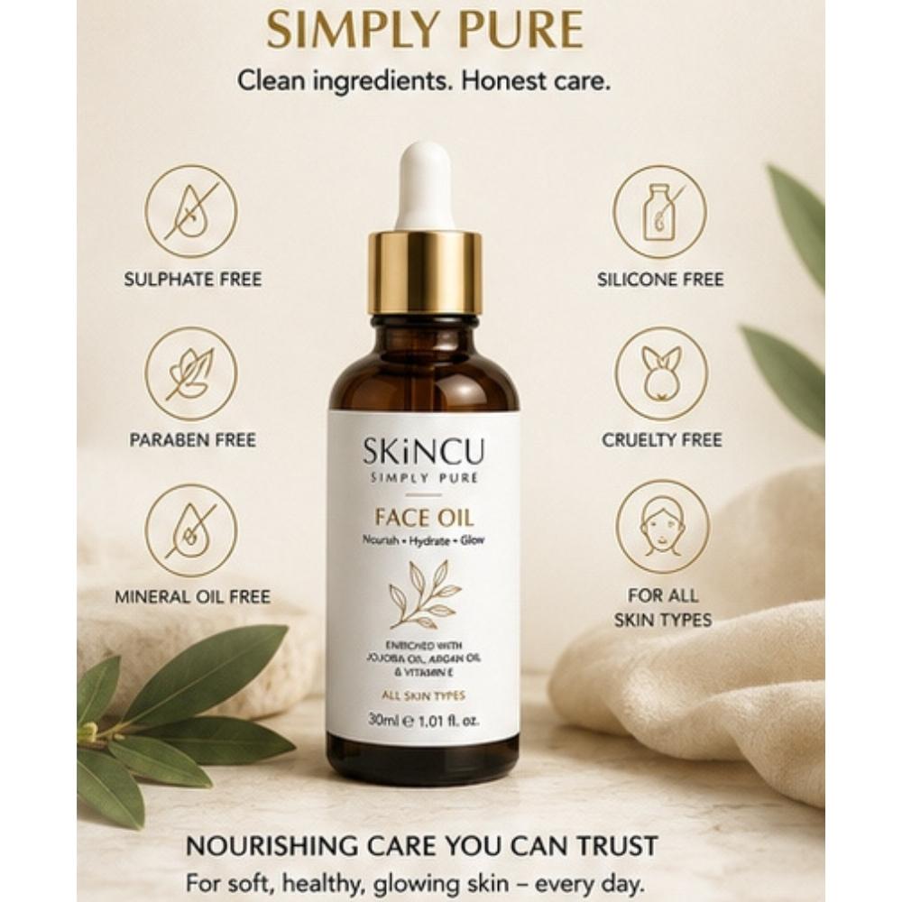 SKINCU Face Care Oil, For Glowing Face With Goodness Vitamin E Oil 30ml (5 Pack)