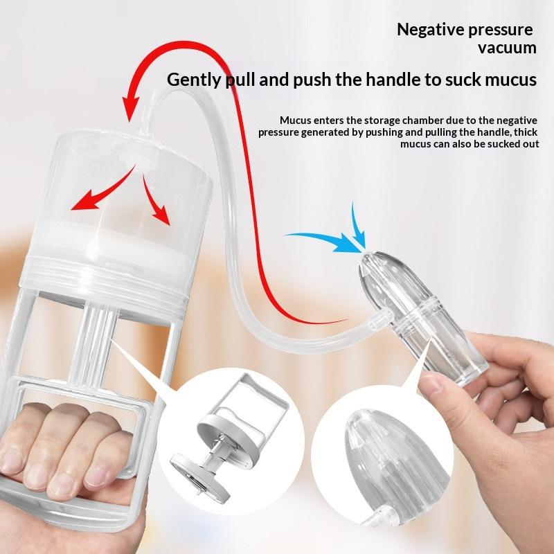 Manual Baby Nose Aspirator Hand Suction Device with Powerful Extraction Non Electric Compact Design for Infant Toddler Nasal Care