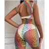 Colorful Stripes Sexy Lingerie Women Sleepwear Sexy Lace Night Dress Exotic Transparent Female Underwear Babydoll Erotic Adult Female Sex Game Costume