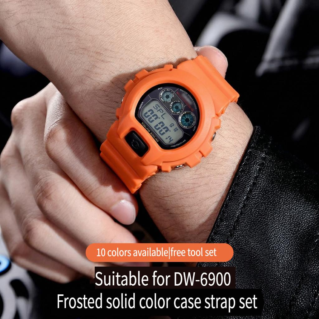 Для Casio G-Shock DW-6900/6600/6930 Запасной Матовый Резиновый Силиконовый Ремешок Браслет + Корпус