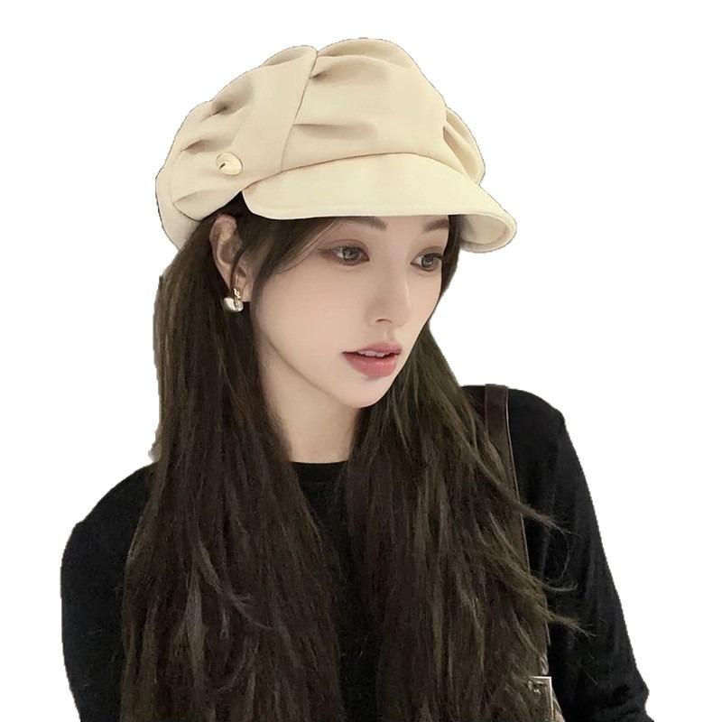 Облачная восьмиугольная шляпа женская для маленького лица шляпа-ведро с медузой большой окружности головы берет нишевый солнцезащитный шляпа-ведро