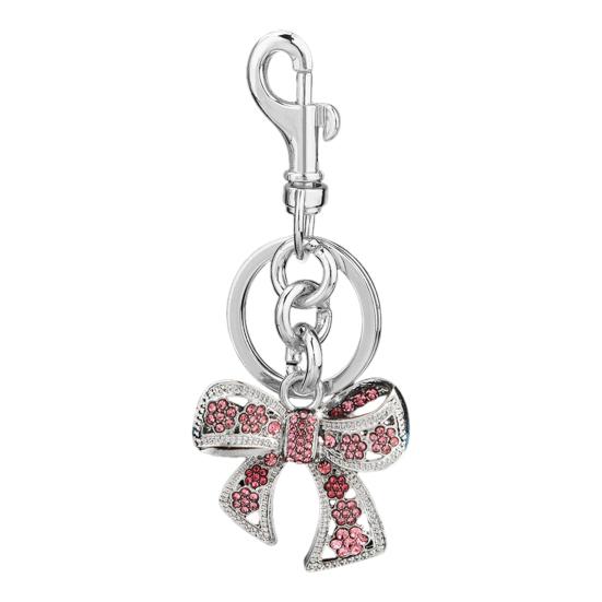 Брелок с бантом из стразов, блестящий шарм для сумки, шарм для сумки, брелок с бантом и кольцом для ключей для сумок, рюкзаков, женский подарок