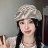 Adjustable Striped Berets Breathable Newsboy Cap New British Cap for Women Girl