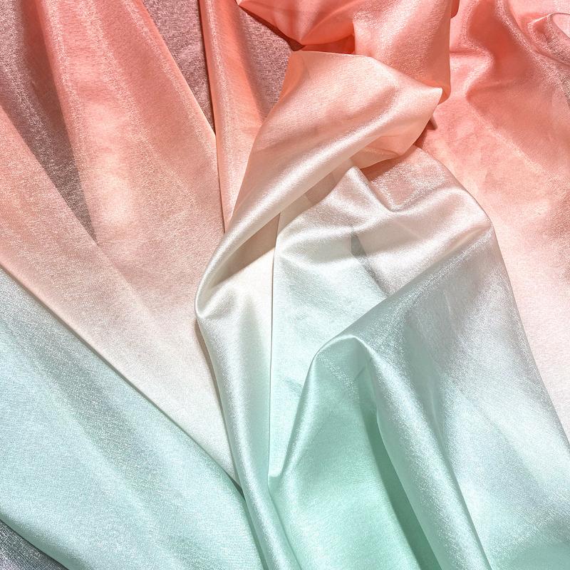 100x150cm Bark Wrinkled Thin Gradient Glitter Fabric for Dress Skirts Stage Costumes Sewing Glossy Needlework Decorative Cloth