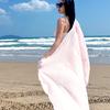 Spring and summer sunscreen scarf imitation cotton and linen solid color simple shawl women's high-end silk scarf yarn headscarf women's cross-border