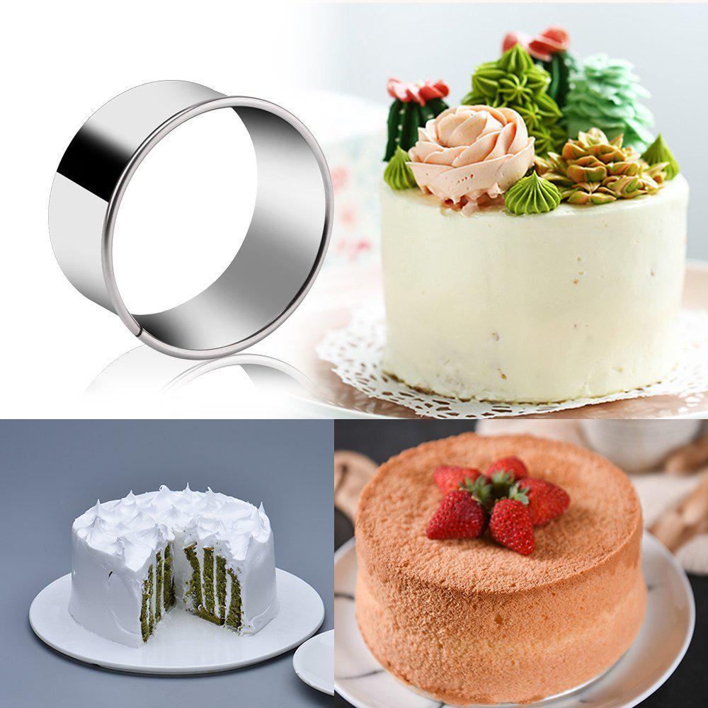 11pcs/Set Stainless Steel Round Cookie Moulds Practical Biscuit Cutters Circle DIY Mousse Cake Dessert Pastry Decorating Tool