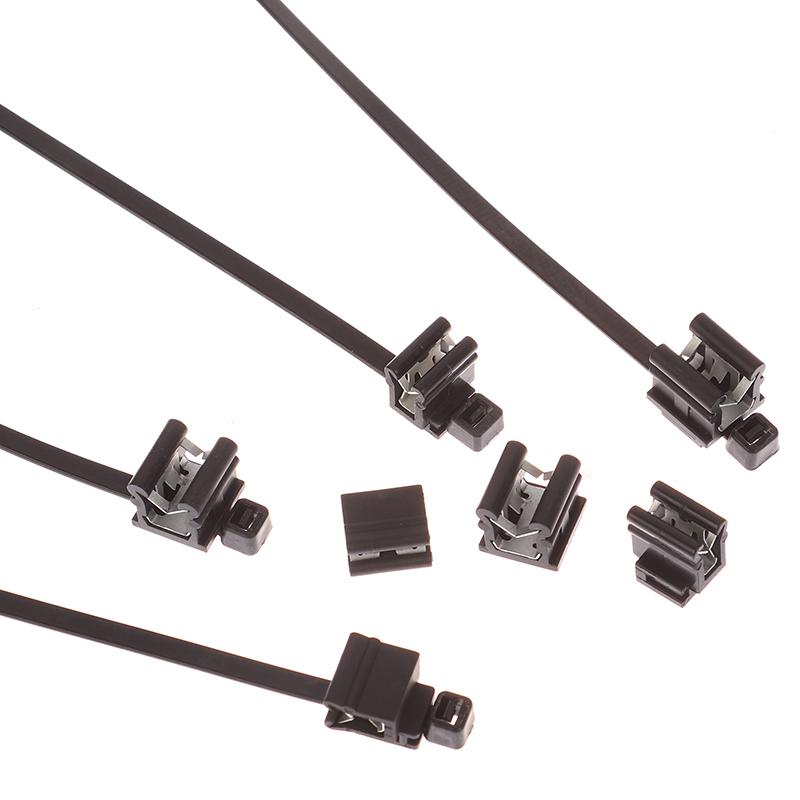 10 шт. 5X200 мм Автомобильный листовой металл Кабельная стяжка Крепление трубопровода Кромка Автомобильный люк Автомобильное окно Пластиковая стяжка-молния Жгут проводов Стальной зажим