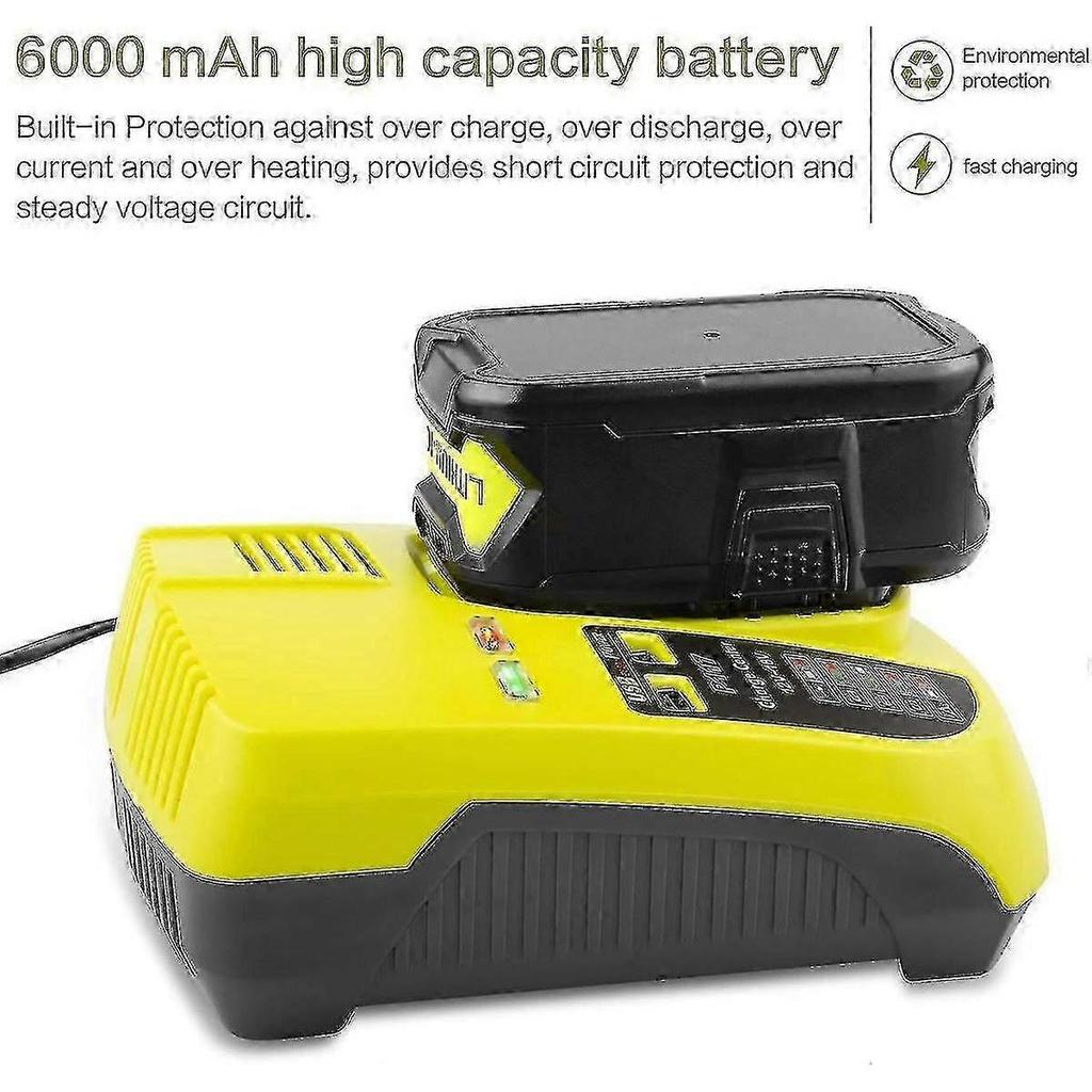 Applies to 2024 18V 6.0Ah P108 Battery Replacement for Ryobi 18 Volt Battery Lithium P102 P103 P104 P105 P107 P109 P122,Battery for Ryobi ONE+ Cordles