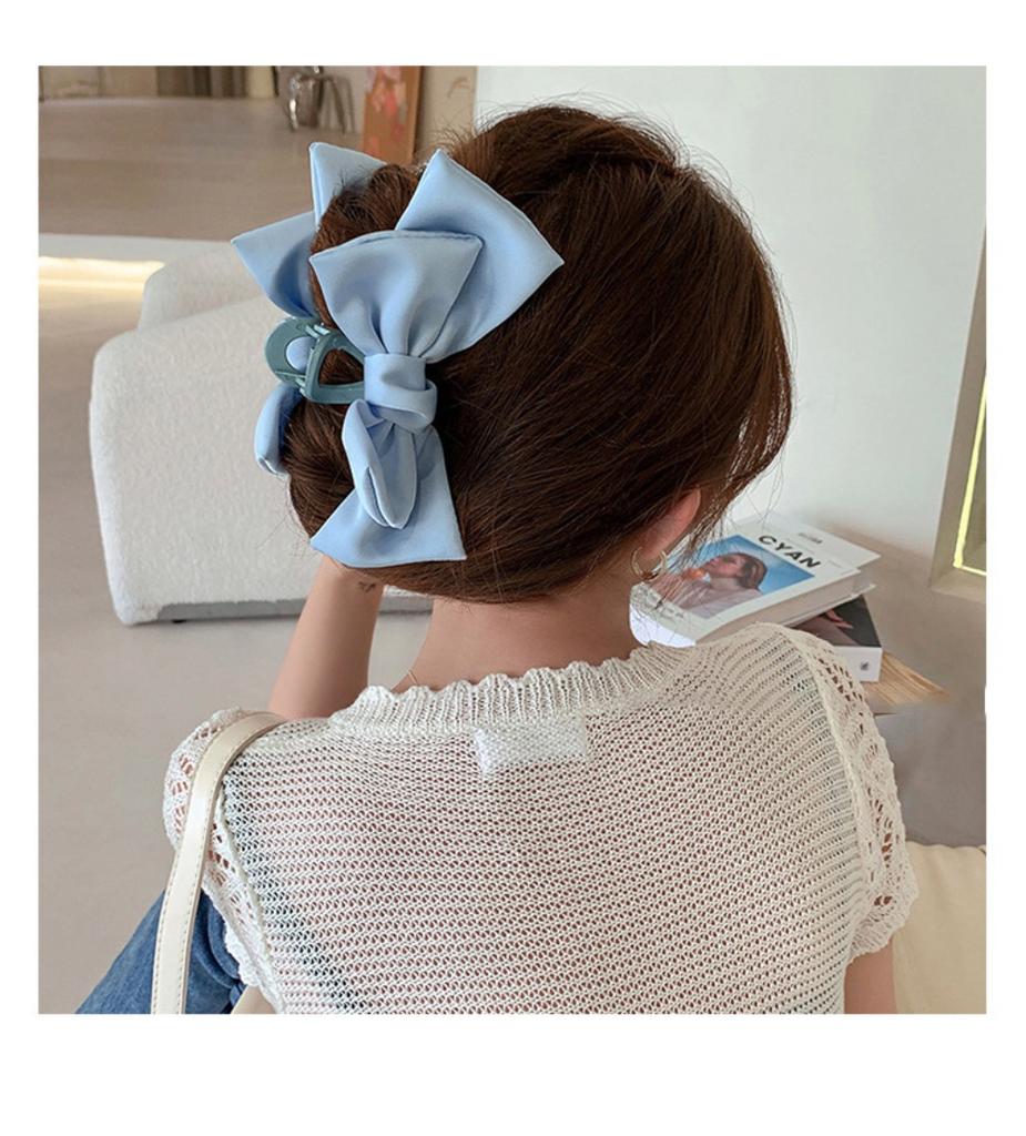 Fashion Women Bow Hairpin Korean Version Of Solid Color Butterfly Satin Hair Claws Girls Hair Accessories Headwear