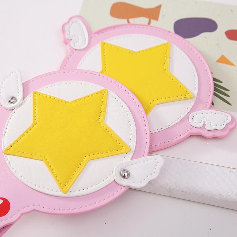 Kawaii Cardcaptor Sakura Magic Wand Toy Card Case Bus Card Holder Cerberus Princess Pink Cute Star Rod Anime Toy