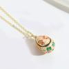 Bohemia Style Colorful Enamel Pendant Zircon Necklace Pendant Fashion Easter Egg Pendant  Bridal