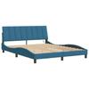VidaXL Bed Frames with LED Lights, Upholstered Bed with Slat Base, Double Bed, Adult Bed, Modern, Blue 160x200 Cm 3213791