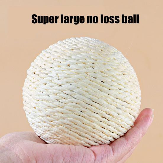 Cat Sisal Ball Interactive Cat Scratching Ball Toy Natural Sisal Scratcher Ball with Sound for