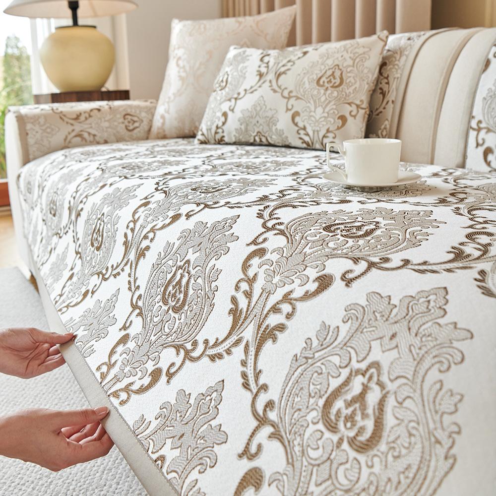 High Precision Jacquard Sofa Cover Towel Luxury Universal Non-slip Sofa Mat Pad Modern Washable Couch Slipcovers Living Room
