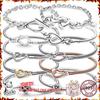 Hot Selling S925 Sterling Silver Exquisite Eternal Love Women's Logo Bracelet For Original Charm Jewelry