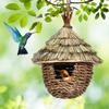 Birds Hanging Grass Huts Charming Decorative Hummingbird Nest House For Garden Patio Lawn Decor