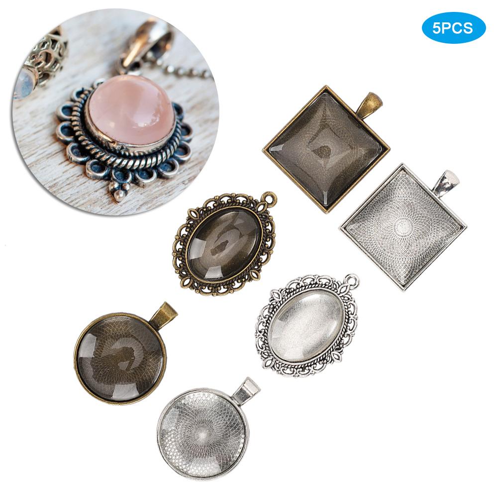 60шт металлический круглый овальный кулон базовый лоток стеклянные купола лист ювелирные изделия DIY инструмент аксессуар