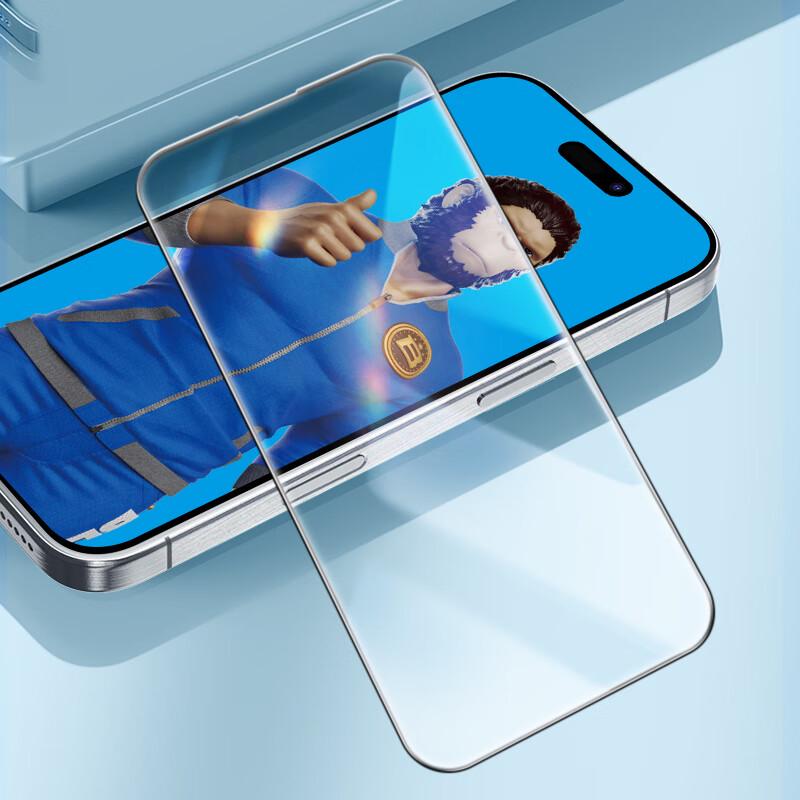 Синяя обезьяна Мистер. Закаленное стекло для экрана iPhone 16/15 HD с защитой от отпечатков пальцев