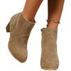 AutumnWinterFashionAnkleBootsWomenThickHighHeels shoes to keep warm