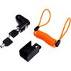 Замок дискового тормоза мотоцикла Antrader, замок тормозной сигнализации мотоцикла, противоугонный с кабельным ключом с напоминанием, черный + оранжевый