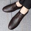 Fashion Men Simple Comfortable Soft Breathable First Layer Cowhide Genuine Leather Shoe Business Lace Up Formal Oxford Shoes Sizes 36-46