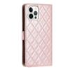 Quilted Pattern Faux Leather Wallet Case for iPhone 7 8 XS 11 12 13 14 15 16 17 Series, 360° Protection with Card Slots & Stand