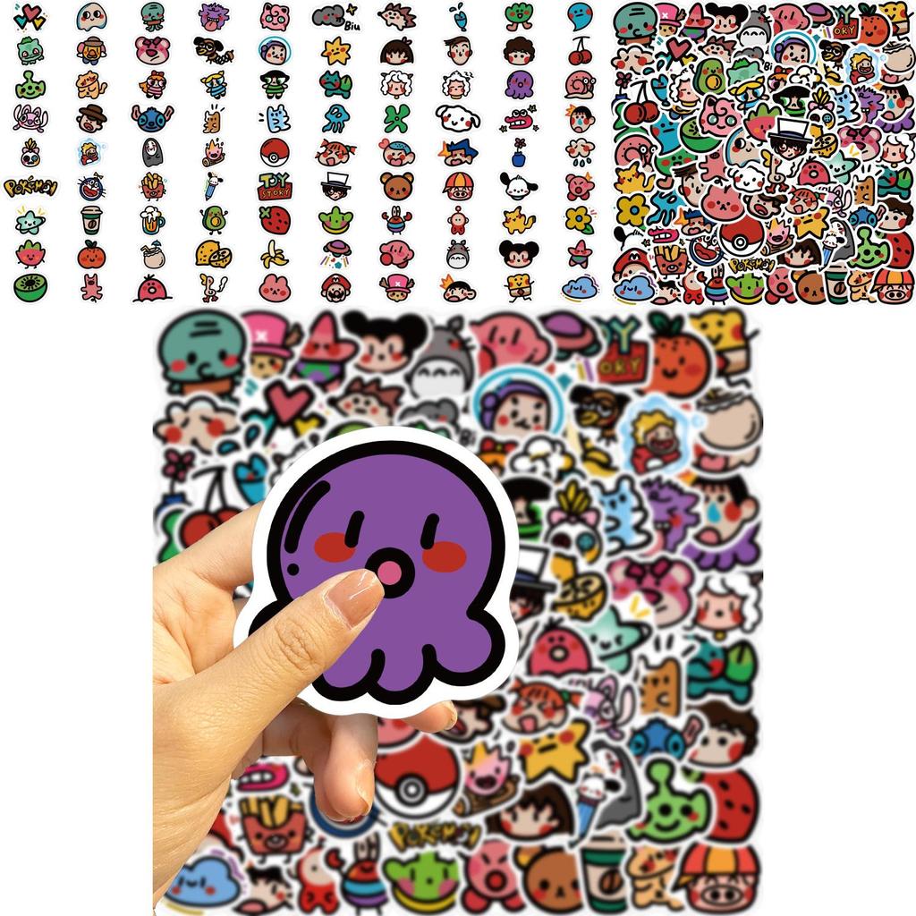 Trendy 90 Cartoon Oldschool Stickers Diy Waterproof Decals For Luggage Pens Guitars Notebooks Vintage Style