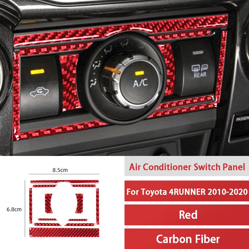Автомобильная отделка из настоящего углеродного волокна красного цвета для Toyota 4RUNNER 2010- приборная консоль, панель переключения передач, украшение