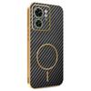 For Motorola Edge 40 5G/Edge (2023) 5G Phone Case Carbon Fiber Textured Electroplated TPU Back Cover