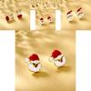 Festive Christmas Cartoon Alloy Earrings Charming Santa And Reindeer Design