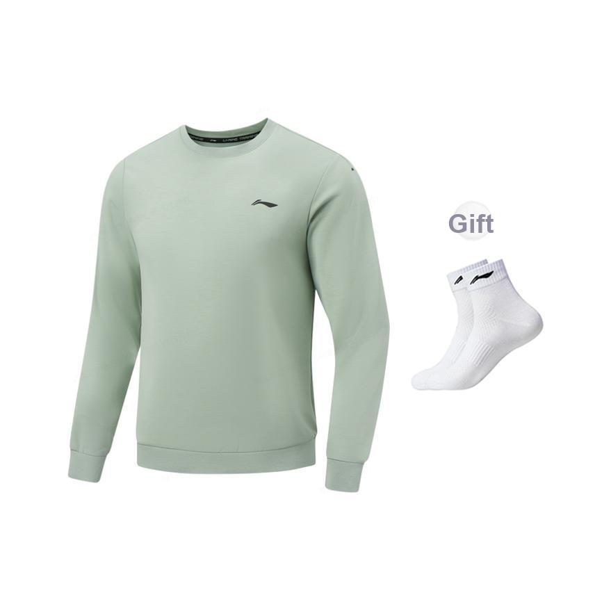 Li-Ning Быстросохнущая Прохладная Свитшот Спортивный Повседневный С Круглым Вырезом И Логотипом Мужской свитшот AWDW065-7