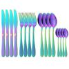 16Pcs Multicolor Cutlery Set High Quality Stainless Steel Dinnerware Knife Fork Tea Spoon Tableware Home Kitchen Flatware Silverware