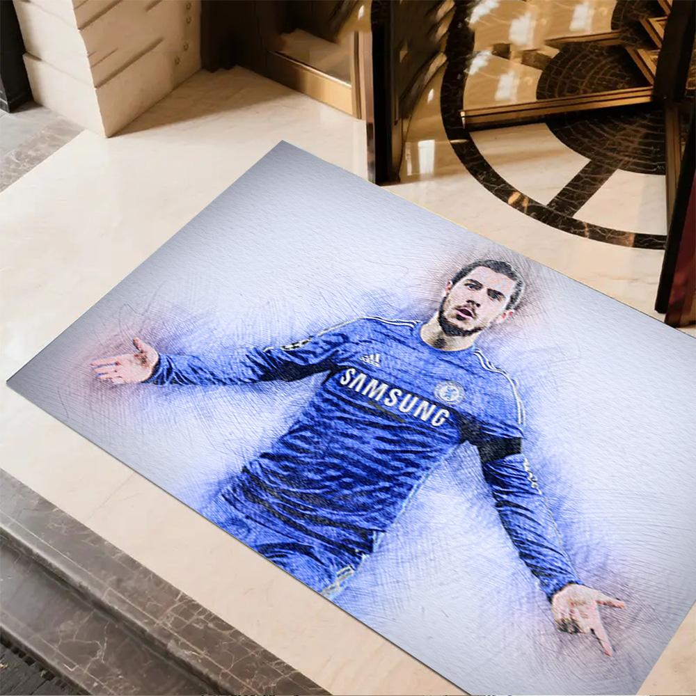 Eden Hazard Chelsea Fc Area Rug Design for Study room Entryway Dining Room Hallway Anti-slip Rug Anime Office Decor Perfect Gift for Women/Men