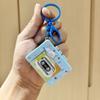 With music Retro Tape Recorder Keychain Cassette Recorder Recording Music Box Pendant   Backpack